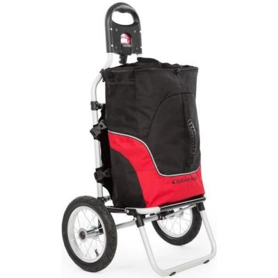 DURAMAXX Carry Red remorque &agrave; v&eacute;lo chariot &agrave; main charge max 20 kg noir/rouge
