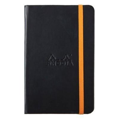 RHODIA Carnet rama - 9x14cm - 192 pages lign&eacute;es - couverture rembord&eacute;e noire