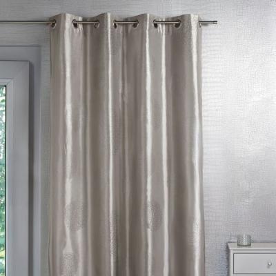 Rideau ameublement en Taffetas imprim&eacute; Argent Gris clair 140x260 cm