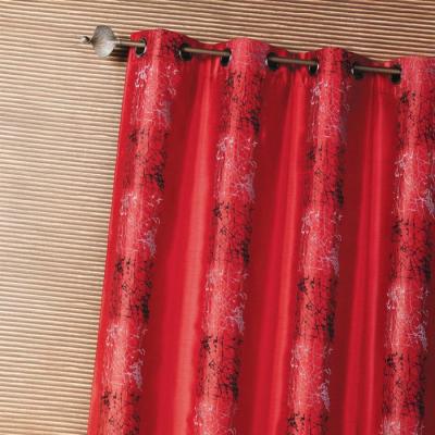 Rideau d'ameublement shantung brod&eacute; motif &eacute;thnique 140 x 260cm