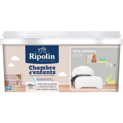 RIPOLIN Peinture chambre d'enfant 2,5L  - Ton: Gris velours
