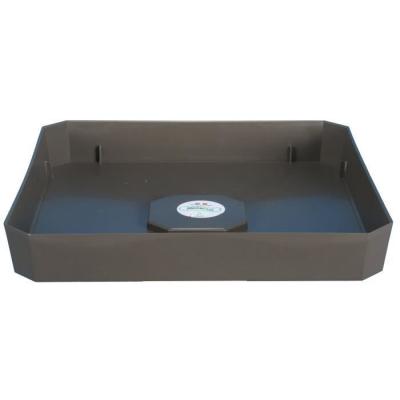 RIVIERA Plateau Soleilla 36x36cm gris paillet&eacute; 