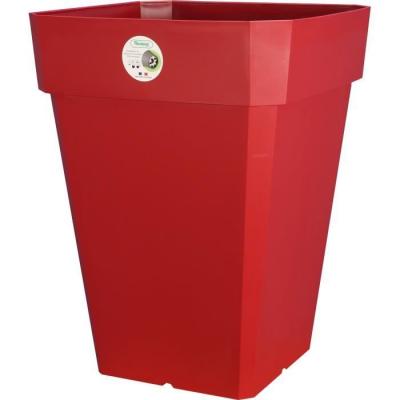 RIVIERA Pot de fleurs Soleilla carr&eacute; hauteur 40cm rouge 