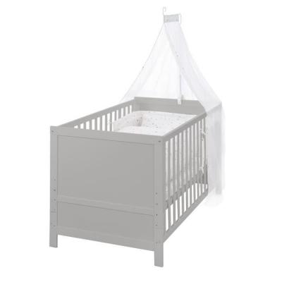 ROBA Lit b&eacute;b&eacute; &eacute;volutif &agrave; barreaux 70x140 avec literie en bois taupe