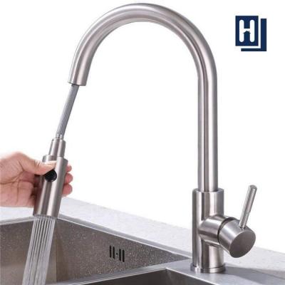 HOMELODY  - Robinet de Cuisine avec Douchette Extractible Mitigeur Cuisine Bec Rotatif Mitigeur d'&Eacute;vier en Acier Nickel Bross&eacute;