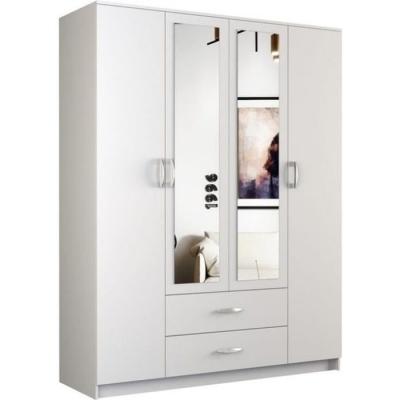 ROMA - Grande Armoire chambre bureau - Penderie multifonctions - blanc