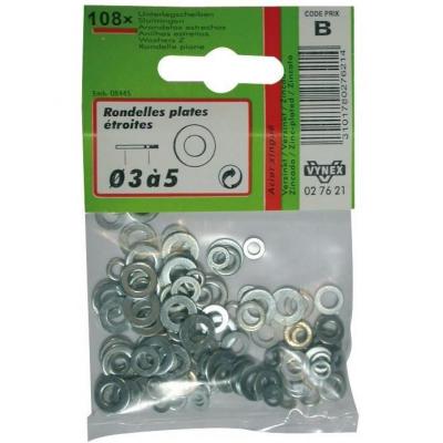 VYNEX  Rondelle Plate &eacute;troite Assortiment d.3-4-5 Sachet x108