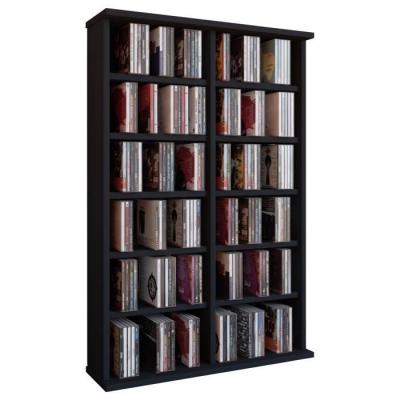 RONUL tour rangement biblioth&egrave;que CD-DVD 300 CD sans portes noir