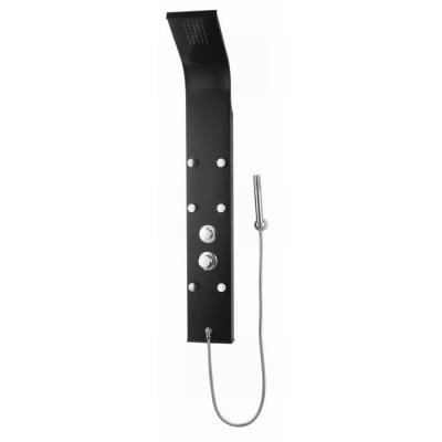ROUSSEAU Colonne de douche hydromassante avec robinetterie, noir, Newry