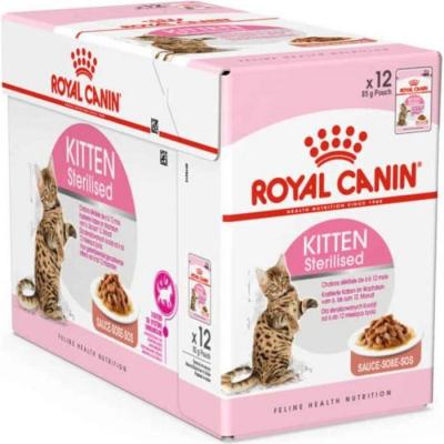 ROYAL CANIN 48x85g Sterilised Kitten en sauce  - P&acirc;t&eacute;e pour chat