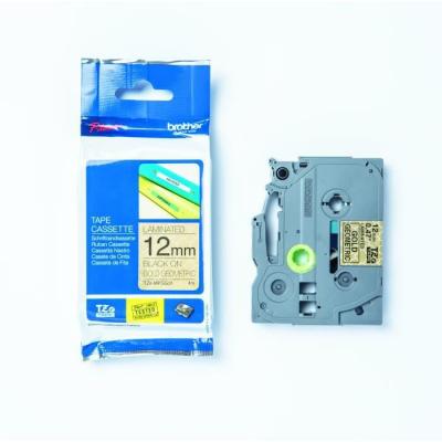 BROTHER Ruban  - TZEMPGG31 /12 mm Noir sur Motifs Or  - Qt 1