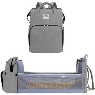 SURENHAP Sac &agrave; langer Berceau B&eacute;b&eacute; Multifonctionnel de voyage Portable Pliable - Gris -  - 3 EN 1 