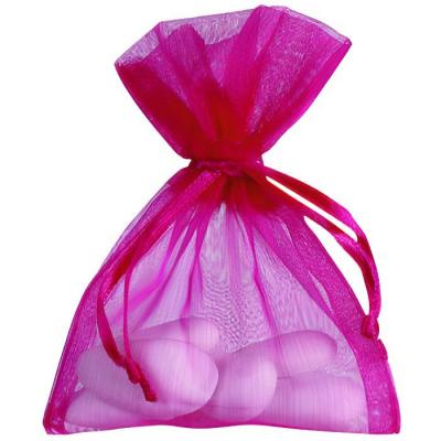 Sac de 10 sachets Organza pour drag&eacute;es Fuschia