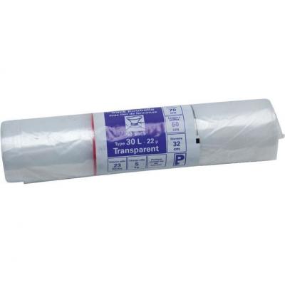 PUBLI EMBAL Sac Poubelle Transparent 30 L 50 Pi&egrave;ces 22 Microns 50x70 Cm Sphere