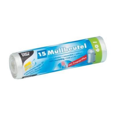  PAPSTAR Sac Poubelle en poly&eacute;thyl&egrave;ne Haute densit&eacute; Transparent 60 l
