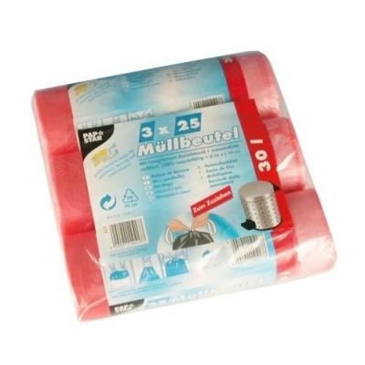 STARPAK PAPSTAR Sac poubelle HDPE &agrave; liens coulissants, 30 litres