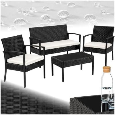 TECTAKE  salon de jardin sparte 4 places - noir 401483