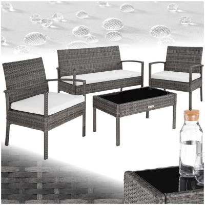 TECTAKE  salon de jardin sparte 4 places - gris 403398