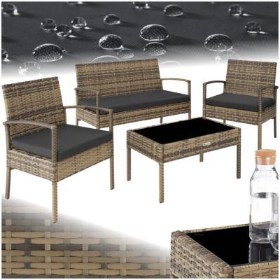 TECTAKE  Salon de jardin SPARTE 4 places - marron naturel