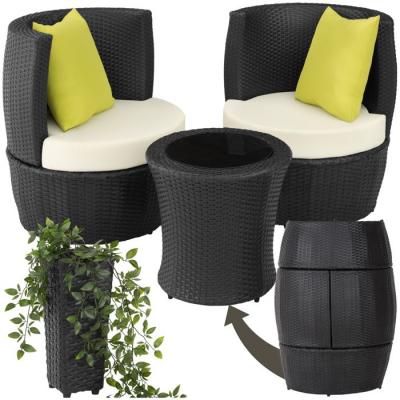 TECTAKE  salon de jardin nice 2 places en aluminium - noir 403139