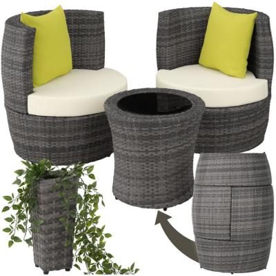 TECTAKE  salon de jardin nice 2 places en aluminium - gris 403141