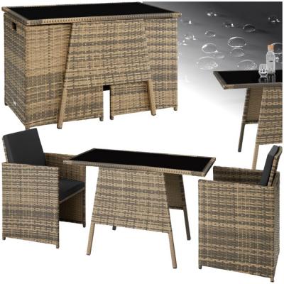 TECTAKE  Salon de jardin LAUSANNE 2 places - marron naturel