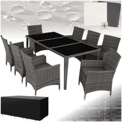 TECTAKE  - Salon de jardin Avec cadre en aluminium - gris