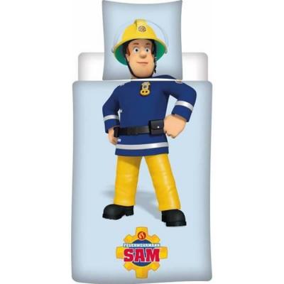  Parure de lit Sam le Pompier - Housse de couette 140x200 cm - 100% Polyester - Marchandise Officielle 