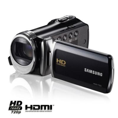 SAMSUNG  HMX-F90 - Cam&eacute;scope - 720 p - 5.0 MP - 52x zoom optique - Schneider - carte Flash - noir 