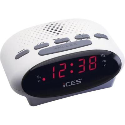 ICES SCD-42 Lenco, radio-r&eacute;veil, ondes ultra courtes (FM), blanc