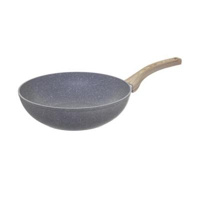 FIVE SIMPLY SMART Wok en aluminium - D. 28 cm - Effet pierre grise 