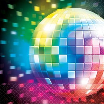 APTAFETES Lot De 16 Serviettes Disco Fever - Multicolores
