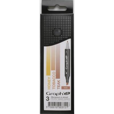 GRAPH IT Set 3 Marqueurs &agrave; alcool Graph'it - D&eacute;grad&eacute; Hair - 