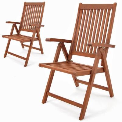 DEUBA Lot de 2 chaises de jardin Vanamo en bois d'eucalyptus