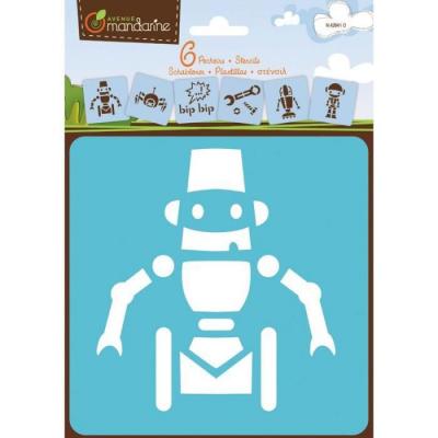 CLAIREFONTAINE Avenue Mandari Set 6 Pochoirs Enfants, Robots