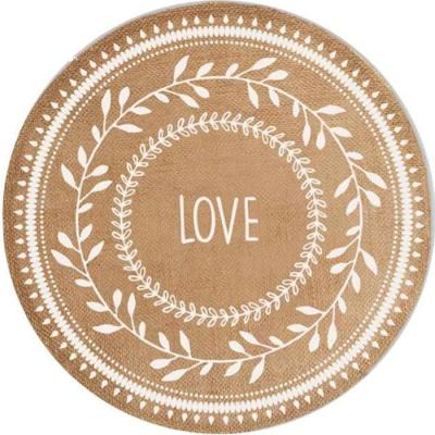 SUD TRADING Set de table rond en toile de jute LOVE