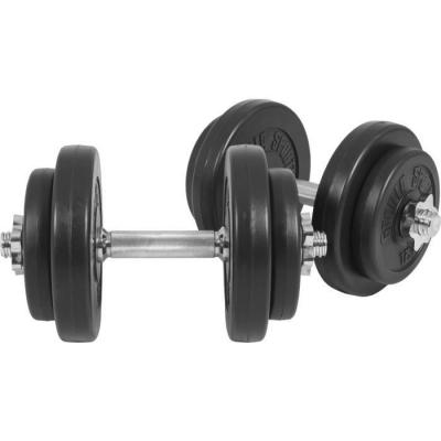 GORILLA SPORTS Set d'halt&egrave;res courts de 20 KG avec disques &agrave; rev&ecirc;tement plastique