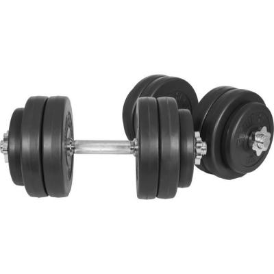 GORILLA SPORTS Set d'halt&egrave;res courts de 30 KG avec disques &agrave; rev&ecirc;tement plastique