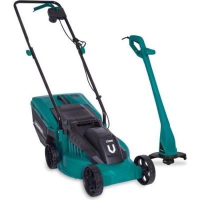 VONROC Tondeuse &agrave; gazon 1300W et d&eacute;broussailleuse 300W Set complet