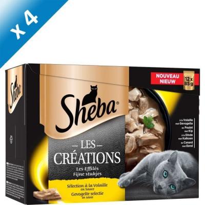 SHEBA  Les Cr&eacute;ations 48 Sachets fra&icirc;cheur en sauce volaille pour chat 85g (4x12)