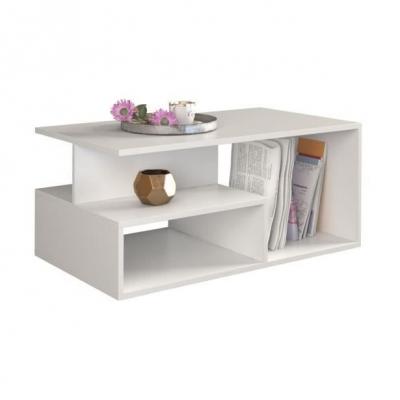 SIENNE - Table basse de salon bureau - 90x51x43 - Table &agrave; caf&eacute; - blanc