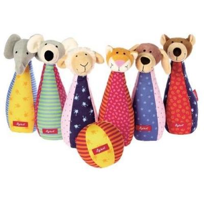 SIGIKID  49520, fille et gar&ccedil;on, jeu de quilles en tissu, multicolore