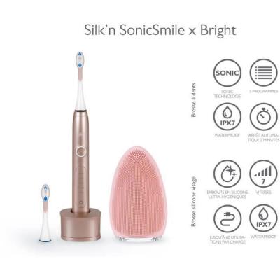 SILK N Silk'n SonicSmile Brosse &agrave; dents &eacute;lectrique & brosse &agrave; visage Bright