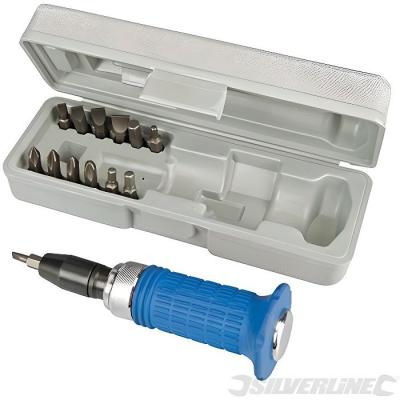 SILVERLINE  Coffret tournevis a frapper a poign&eacute;e caoutchout&eacute;e, 14 pcs