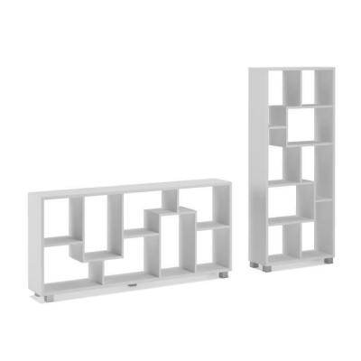 Skraut Home - tag&egrave;re Design - 161 x 69 x 25 cm - Couleur Blanche - blanc
