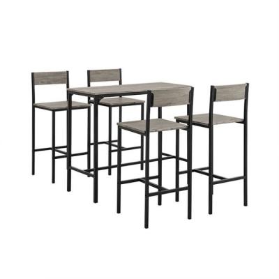 Set de 1 Table + 4 chaises Ensemble Table de Bar Sobuy OGT14