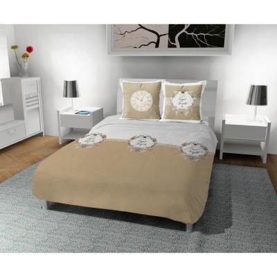 SOLEIL D OCRE Soleil d'ocre Esprit de Famille Parure housse de couette, Coton, Ecru, 260 x 240 cm