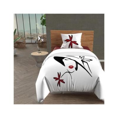 Soleil d'ocre Ava Parure Housse de Couette, Blanc, 140 x 200 cm