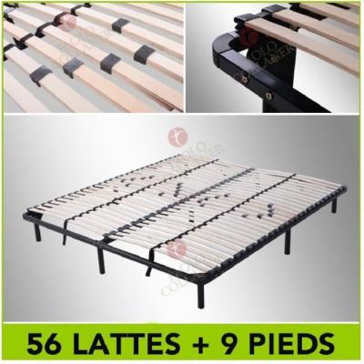 PAOLO COLLANER Sommier r&eacute;sistant &agrave; Lattes r&eacute;glables + Pieds Inclus 140 x 200 cm