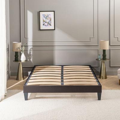 OLYMPE LITERIE Sommier &agrave; lattes en kit coutil gris anthracite 200x200